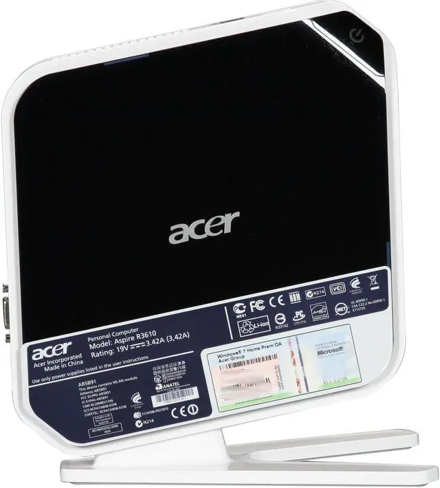 Alt view image 3 of 6 - Acer Desktop PC AspireRevo AR3610-U9012 Intel Atom 330 2GB DDR2 160GB HDD Windows 7 Home Premium 64-bit