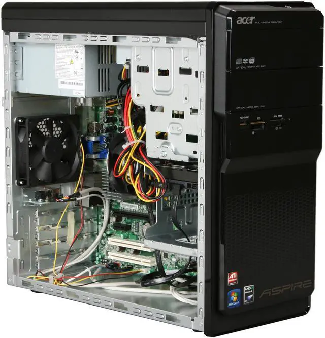 Alt view image 7 of 10 - Acer Desktop PC Aspire AM3300-U1332 AMD Phenom II X4 810 6GB DDR3 1TB HDD ATI Radeon HD 3200 Windows 7 Home Premium 64-bit