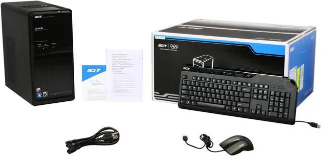 Alt view image 10 of 10 - Acer Desktop PC Aspire AM3300-U1332 AMD Phenom II X4 810 6GB DDR3 1TB HDD ATI Radeon HD 3200 Windows 7 Home Premium 64-bit