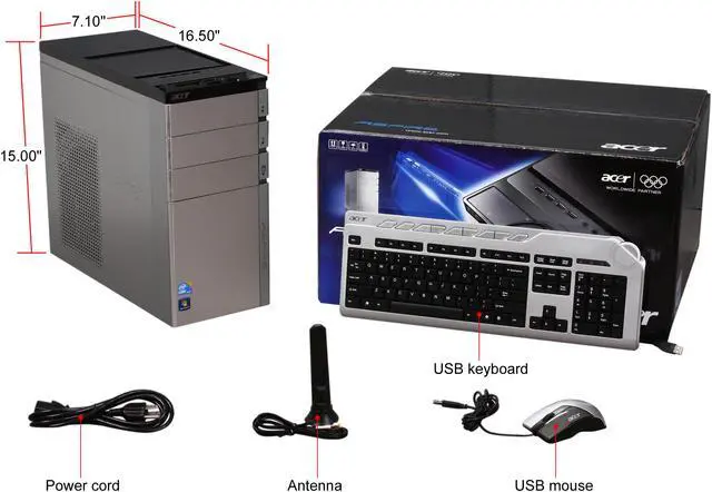 Alt view image 11 of 11 - Acer Desktop PC Aspire AM5910-U2062 Intel Core i5-650 6GB DDR3 1TB HDD Intel HD Graphics Windows 7 Home Premium 64-bit