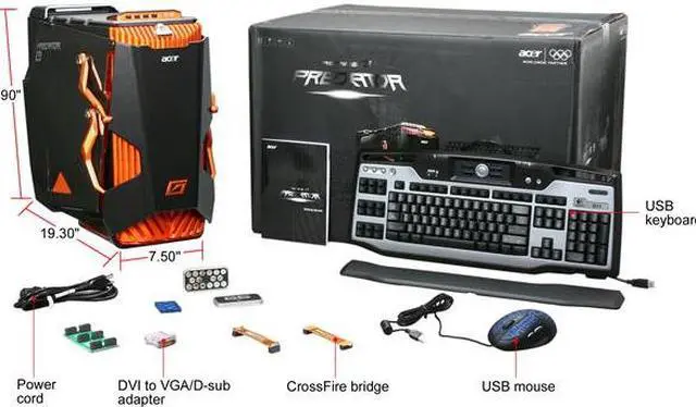Alt view image 9 of 9 - Acer Desktop PC Aspire Predator AG7750-U2222 Intel Core i7-930 12GB DDR3 1.5TB HDD NVIDIA GeForce GTX 470 Windows 7 Home Premium 64-bit