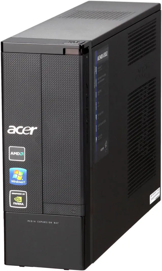 Alt view image 2 of 7 - Acer Desktop PC Aspire AX3400-U3032 AMD Athlon II X4 640 4GB DDR3 1TB HDD NVIDIA GeForce 9200 Windows 7 Home Premium 64-bit