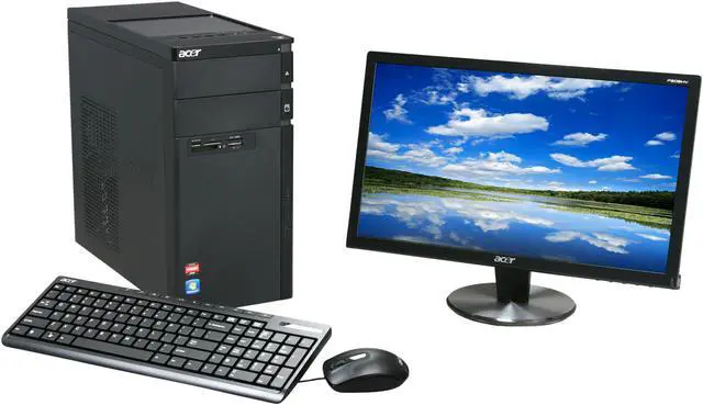 Main image of Acer Desktop PC Aspire AM3400-B4052 (PV.SF702.002) AMD Athlon II X4 645 4GB DDR3 1TB HDD ATI Radeon HD 5450 (512 MB) Windows 7 Home Premium 64-bit