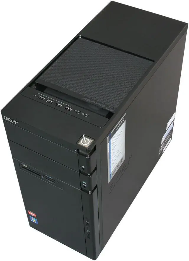 Alt view image 8 of 14 - Acer Desktop PC Aspire AM3400-B4052 (PV.SF702.002) AMD Athlon II X4 645 4GB DDR3 1TB HDD ATI Radeon HD 5450 (512 MB) Windows 7 Home Premium 64-bit