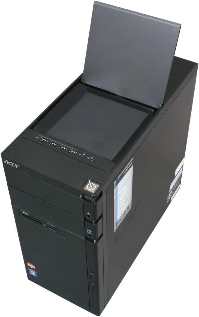 Alt view image 9 of 14 - Acer Desktop PC Aspire AM3400-B4052 (PV.SF702.002) AMD Athlon II X4 645 4GB DDR3 1TB HDD ATI Radeon HD 5450 (512 MB) Windows 7 Home Premium 64-bit