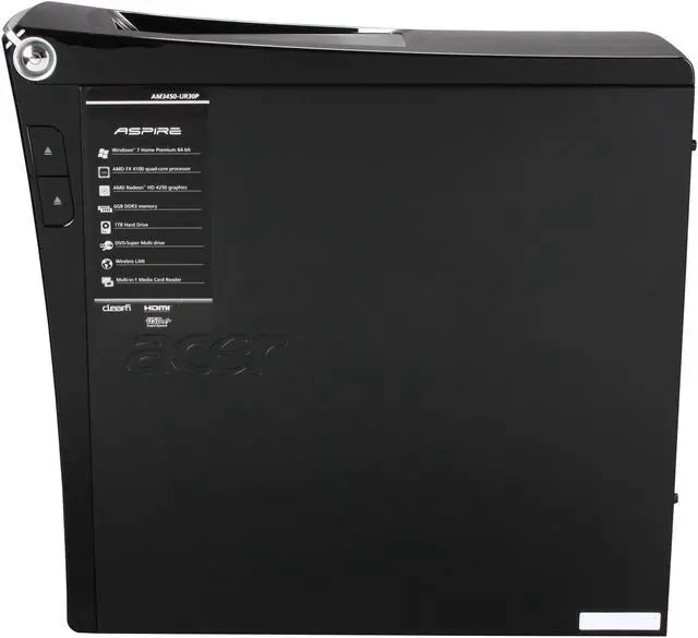 Alt view image 4 of 10 - Acer Desktop PC AM3450-UR30P (PT.SHDP2.001) AMD FX-Series FX-4100 6GB DDR3 1TB HDD ATI Radeon HD 4250 Windows 7 Home Premium 64-Bit