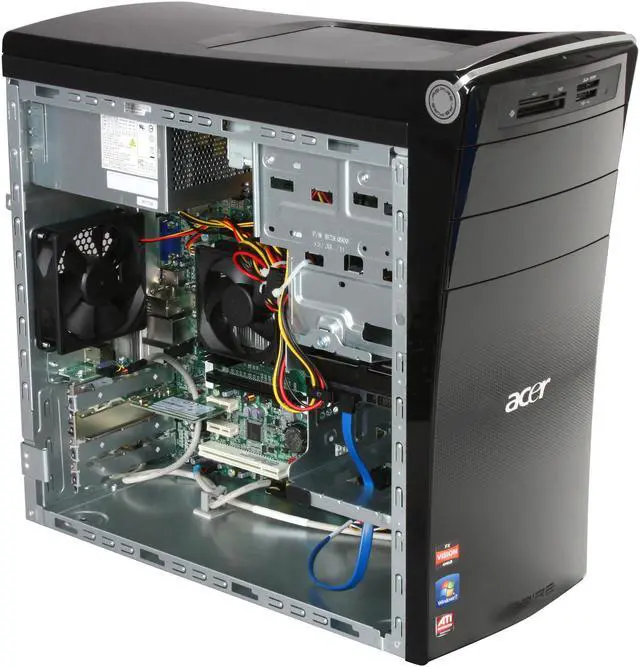 Alt view image 7 of 10 - Acer Desktop PC AM3450-UR30P (PT.SHDP2.001) AMD FX-Series FX-4100 6GB DDR3 1TB HDD ATI Radeon HD 4250 Windows 7 Home Premium 64-Bit