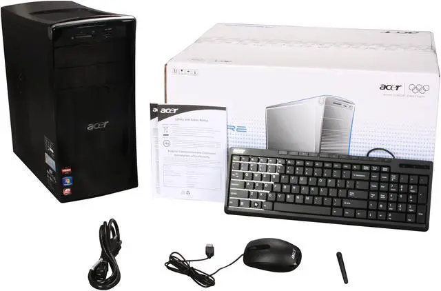 Alt view image 10 of 10 - Acer Desktop PC AM3450-UR30P (PT.SHDP2.001) AMD FX-Series FX-4100 6GB DDR3 1TB HDD ATI Radeon HD 4250 Windows 7 Home Premium 64-Bit