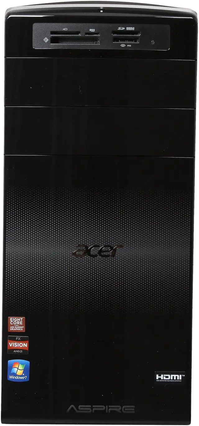 Alt view image 2 of 10 - Acer Desktop PC AM3450-UR10P (PT.SHDP2.004) AMD FX-Series FX-8100 6GB DDR3 1TB HDD AMD Radeon HD 7350 1GB Windows 7 Home Premium 64-Bit