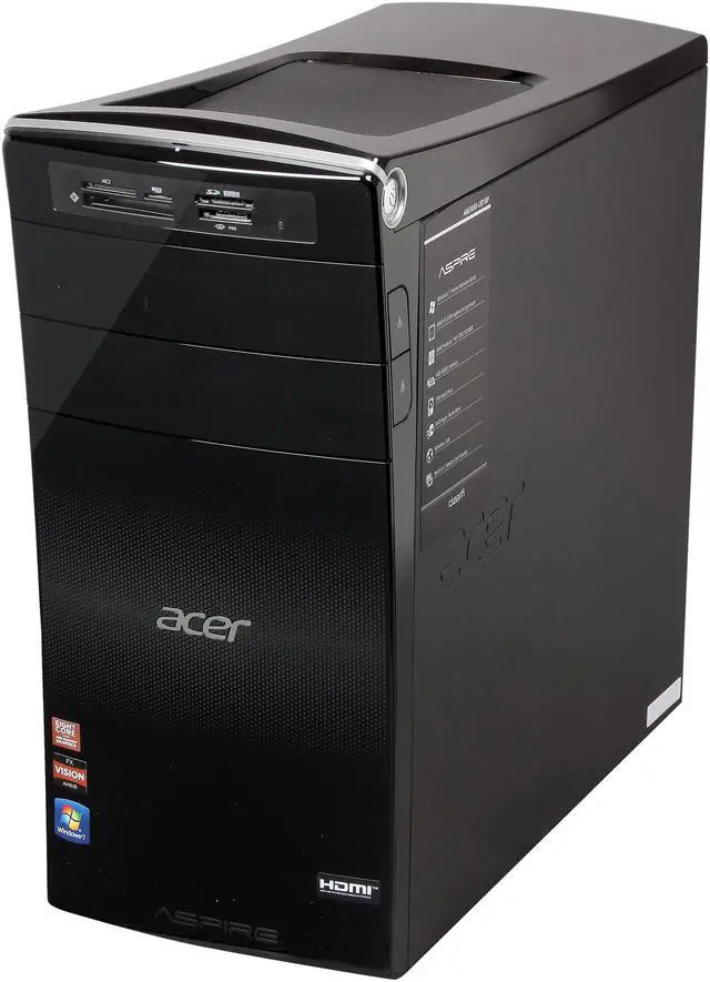 Alt view image 3 of 10 - Acer Desktop PC AM3450-UR10P (PT.SHDP2.004) AMD FX-Series FX-8100 6GB DDR3 1TB HDD AMD Radeon HD 7350 1GB Windows 7 Home Premium 64-Bit