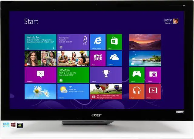 Alt view image 2 of 10 - Acer Desktop PC Aspire A7600U-UR308 (DQ.SL6AA.001) Intel Core i5-3210M 8GB DDR3 1TB HDD 27" Touchscreen Windows 8