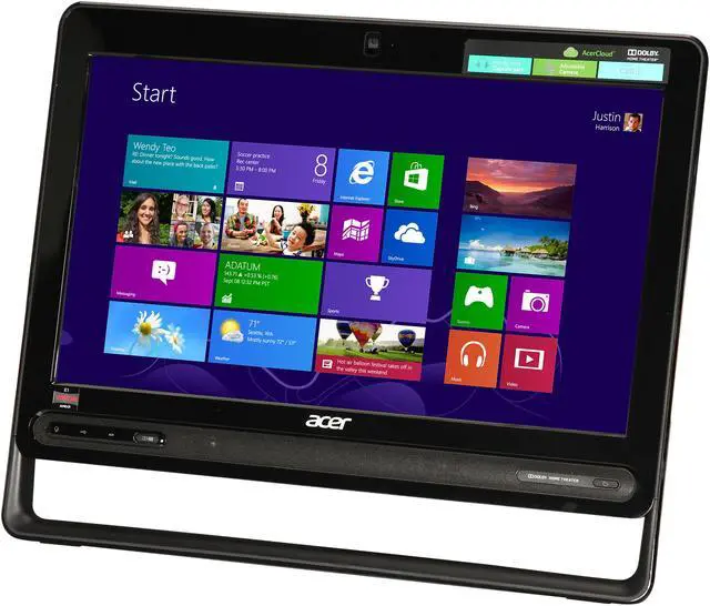 Alt view image 3 of 7 - Acer All-in-One PC Aspire AZC-102-UR20 (DQ.SPRAA.001) AMD E1-1500 6GB DDR3 500GB HDD AMD Radeon HD 7310 Windows 8