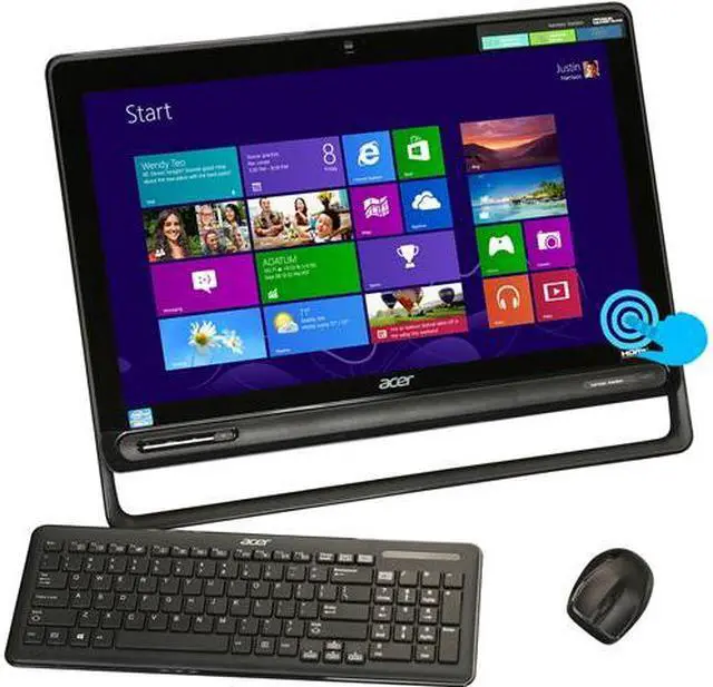 Alt view image 3 of 7 - Acer All-in-One PC Aspire AZ3-605-UR22 (DQ.SQDAA.001) Intel Core i3-3227U 4GB DDR3 1TB HDD 23" Touchscreen Windows 8 64-Bit