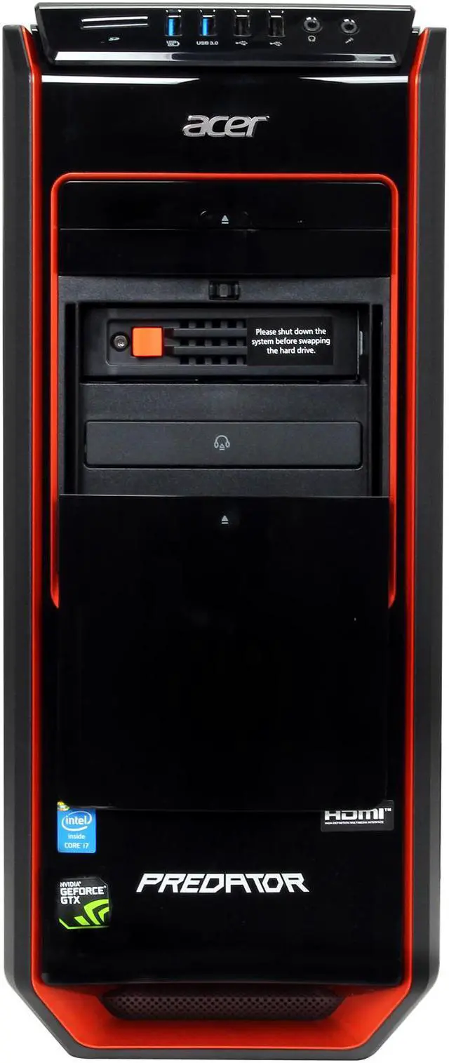Alt view image 2 of 10 - Acer Desktop PC Predator G3 AG3-605-UR38 Intel Core i7-4770 8GB DDR3 1TB HDD NVIDIA GeForce GTX 760 Windows 8