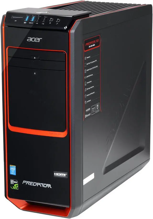 Alt view image 3 of 10 - Acer Desktop PC Predator G3 AG3-605-UR38 Intel Core i7-4770 8GB DDR3 1TB HDD NVIDIA GeForce GTX 760 Windows 8