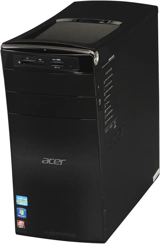 Alt view image 3 of 10 - Acer Desktop PC AM3970G-UW10P (PT.SJVP2.001) Intel Core i5-2320 8GB DDR3 1TB HDD AMD Radeon HD 7530M 1GB Windows 7 Home Premium 64-Bit