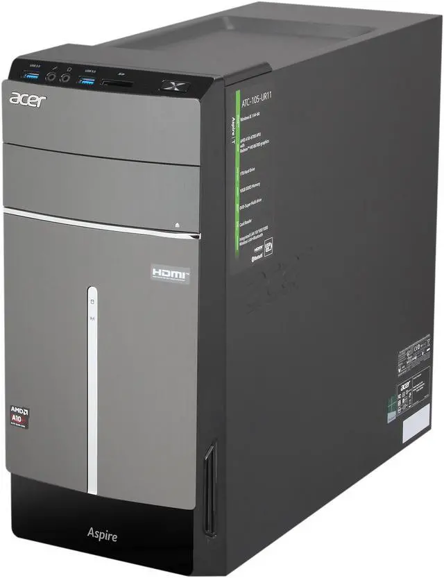 Alt view image 3 of 9 - Acer Desktop PC ATC-105-UR11 AMD A10-6700 10GB DDR3 1TB HDD AMD Radeon HD 8670D Windows 8.1