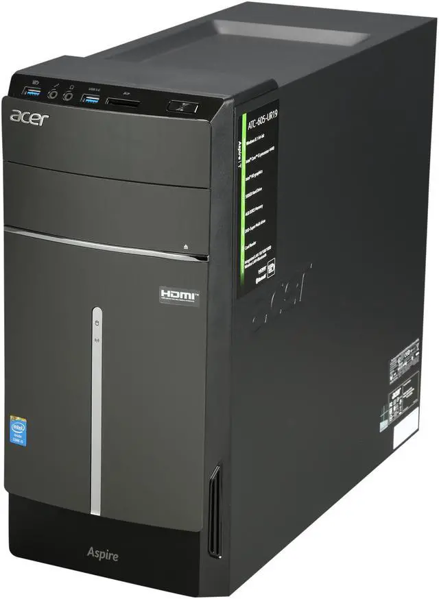 Alt view image 3 of 9 - Acer Desktop PC Aspire T ATC-605-UR19 Intel Core i5-4440 4GB DDR3 500GB HDD Intel HD Graphics 4600 Windows 8.1 64-Bit