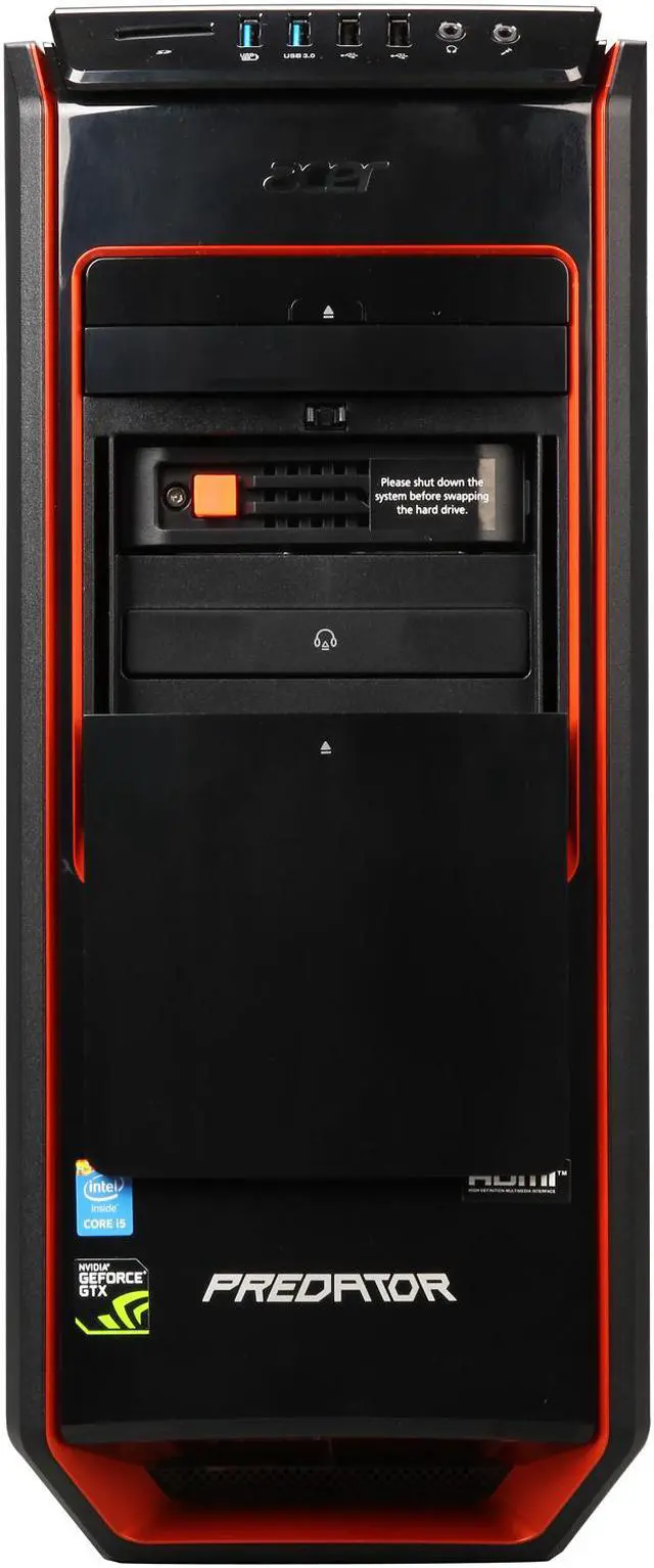 Alt view image 2 of 9 - Acer Desktop PC Predator AG3-605-UR1C Intel Core i5-4440 8GB DDR3 1TB HDD NVIDIA GeForce GTX 745 4GB Windows 8.1 64-Bit