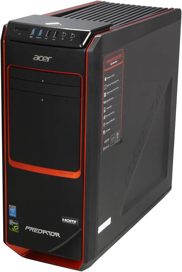 Alt view image 3 of 9 - Acer Desktop PC Predator AG3-605-UR1C Intel Core i5-4440 8GB DDR3 1TB HDD NVIDIA GeForce GTX 745 4GB Windows 8.1 64-Bit
