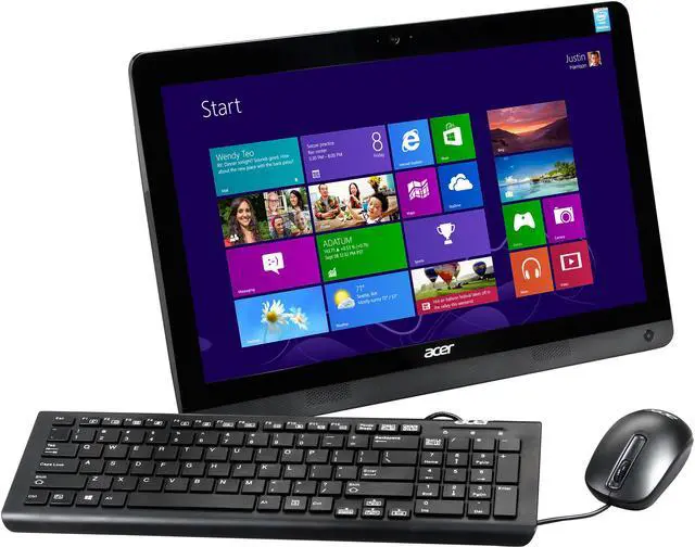 Main image of Acer All-in-One PC Aspire AZC-606-UR24 Intel Celeron J1900 4GB DDR3 500GB HDD 19.5" Windows 8.1