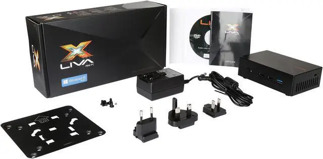 Alt view image 6 of 6 - ECS LIVA X Mini PC Intel Bay Trail N2808 SOC 2GB DDR3L 32GB Storage mSATA SSD Expansion Fanless Windows 10