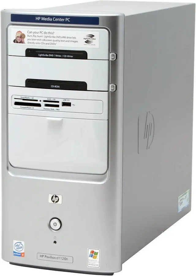 Alt view image 3 of 17 - HP Desktop PC Pavilion a1120n (PX759AA) Intel Pentium 4 519 512MB DDR2 200GB HDD Intel GMA 900 Windows XP Media Center