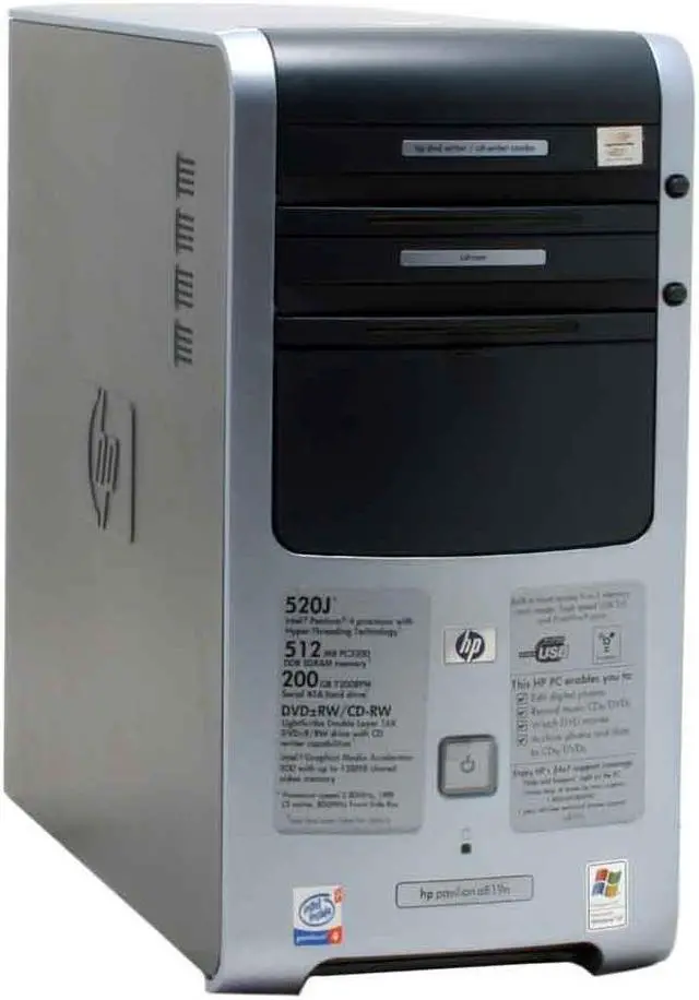 Alt view image 2 of 16 - HP Desktop PC Pavilion a819n (PS526AA) Intel Pentium 4 520 512MB DDR 200GB HDD Intel GMA 900 Windows XP Home