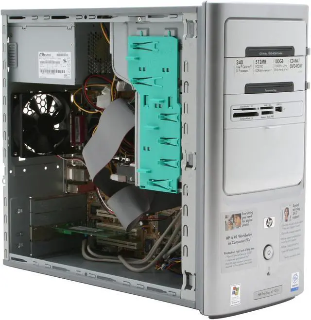 Alt view image 9 of 17 - HP Desktop PC Pavilion a1101n(ED822AA) Intel Celeron D 340 512MB DDR 100GB HDD Intel Extreme Graphics Windows XP Home