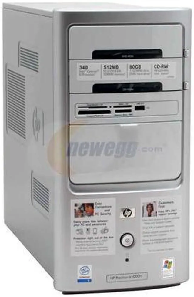 Alt view image 2 of 17 - HP Desktop PC Pavilion a1000n (PS567AA) Intel Celeron D 340 512MB DDR 80GB HDD Intel Extreme Graphics Windows XP Home