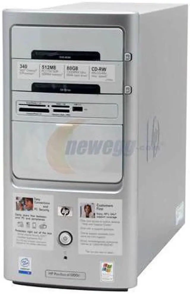 Alt view image 3 of 17 - HP Desktop PC Pavilion a1000n (PS567AA) Intel Celeron D 340 512MB DDR 80GB HDD Intel Extreme Graphics Windows XP Home