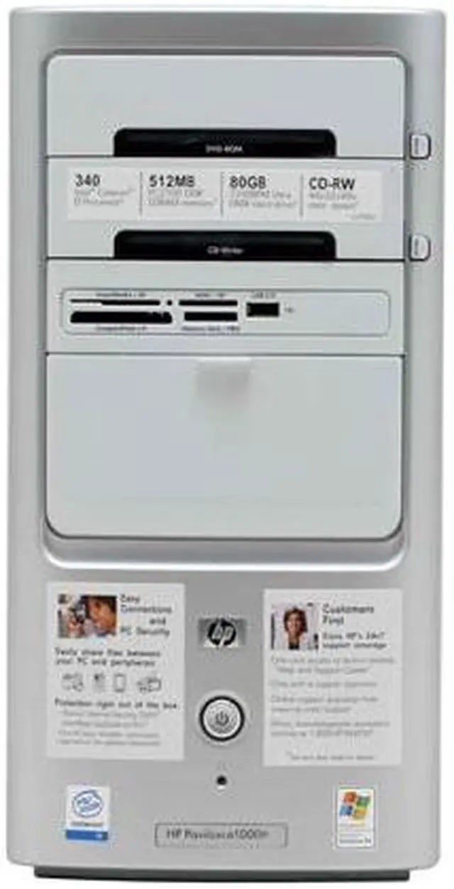 Alt view image 4 of 17 - HP Desktop PC Pavilion a1000n (PS567AA) Intel Celeron D 340 512MB DDR 80GB HDD Intel Extreme Graphics Windows XP Home