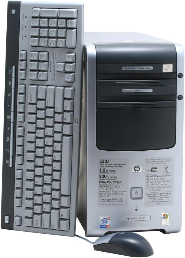 HP Desktop PC a824n Pentium 4 530 (3.00GHz) 1GB DDR 200GB HDD Microsoft  Windows XP Home Edition Microsoft Service Pack 2 