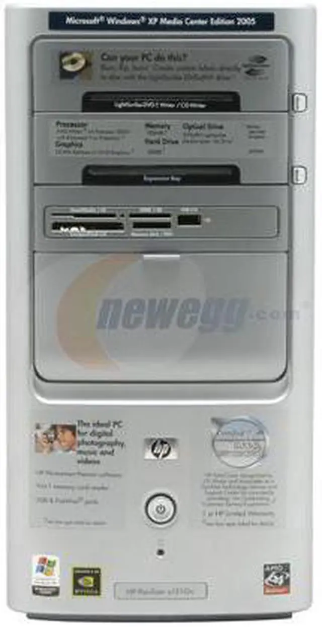 Alt view image 4 of 18 - HP Desktop PC Pavilion A1510N(EX265AA#ABA) 3800+ (2.00 GHz) 1GB DDR 200GB HDD NVIDIA GeForce 6150 Windows XP Media Center