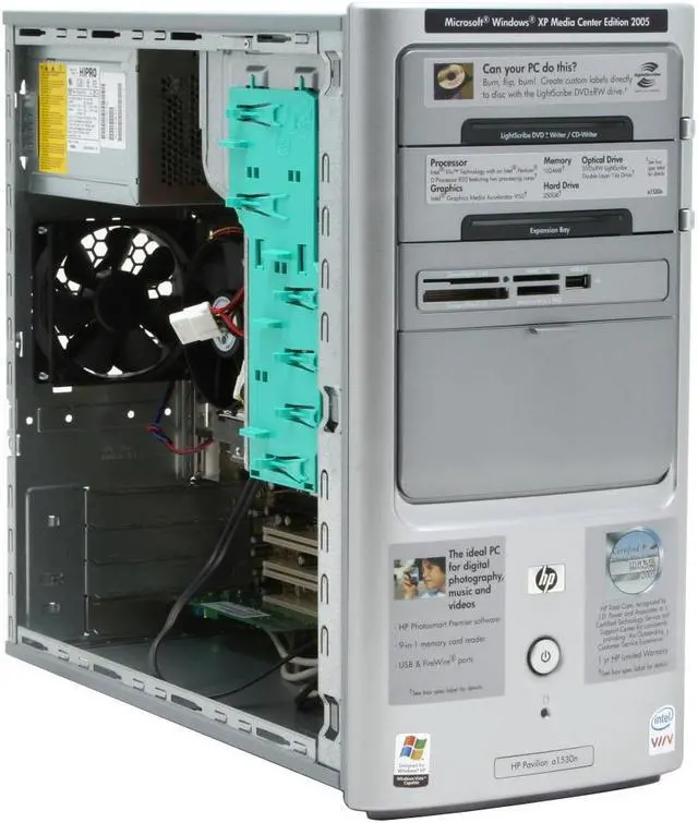 Alt view image 12 of 18 - HP Desktop PC Pavilion A1530N(EX275AA#ABA) AMD Phenom II X4 820 1GB DDR2 250GB HDD Intel GMA 950 Windows XP Media Center