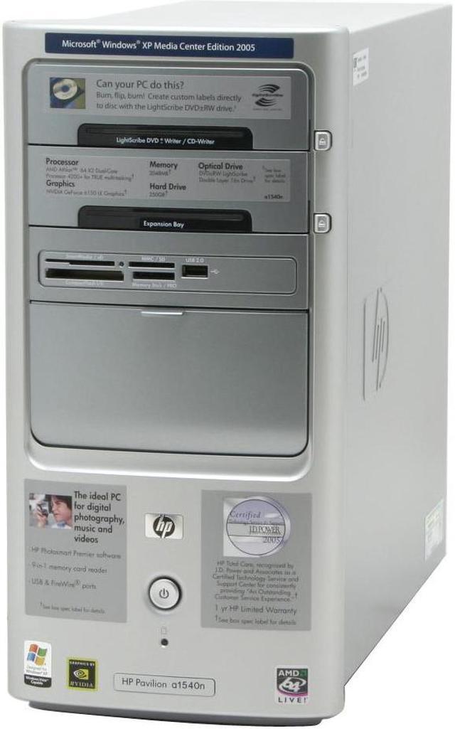 Alt view image 3 of 17 - HP Desktop PC Pavilion A1540N(EX276AA#ABA) 4200+ 2GB DDR2 250GB HDD NVIDIA GeForce 6150 Windows XP Media Center