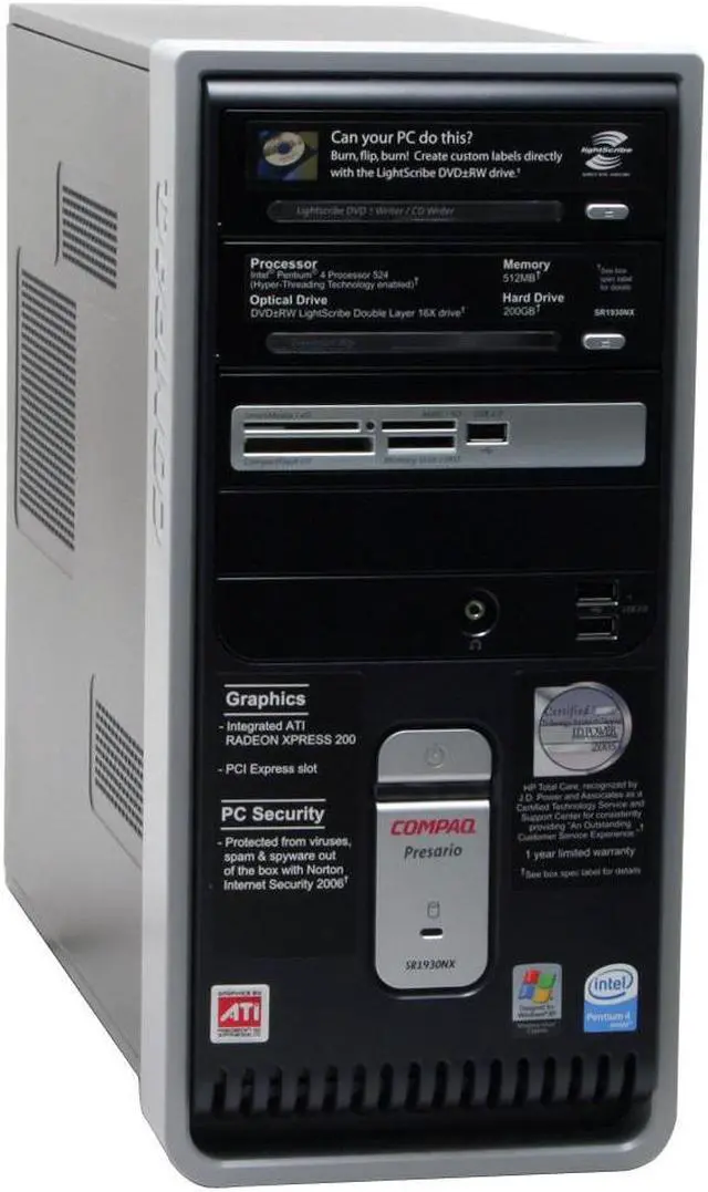 COMPAQ Desktop PC Presario SR1930NX(EX321AA#ABA) 3.06GHz 512MB DDR