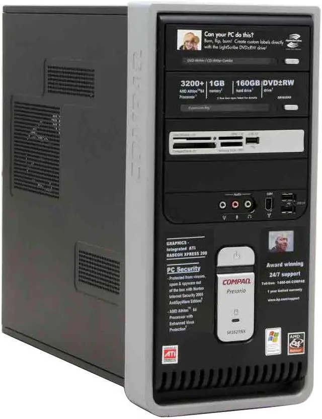 COMPAQ Desktop PC Presario SR1625NX(ER100AA) 3200+ 1GB DDR 160GB