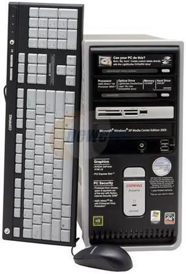 Main image of COMPAQ Desktop PC Presario SR2030NX(RJ036AA) 3800+ (2.00 GHz) 1GB DDR2 200GB HDD NVIDIA GeForce 6150 LE Windows XP Media Center