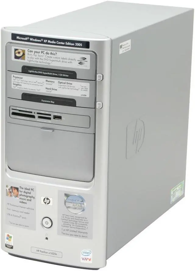 Alt view image 2 of 12 - HP Desktop PC Pavilion a1620n(RC655AA) Intel Pentium D 925 1GB DDR2 250GB HDD Intel GMA 950 Windows XP Media Center