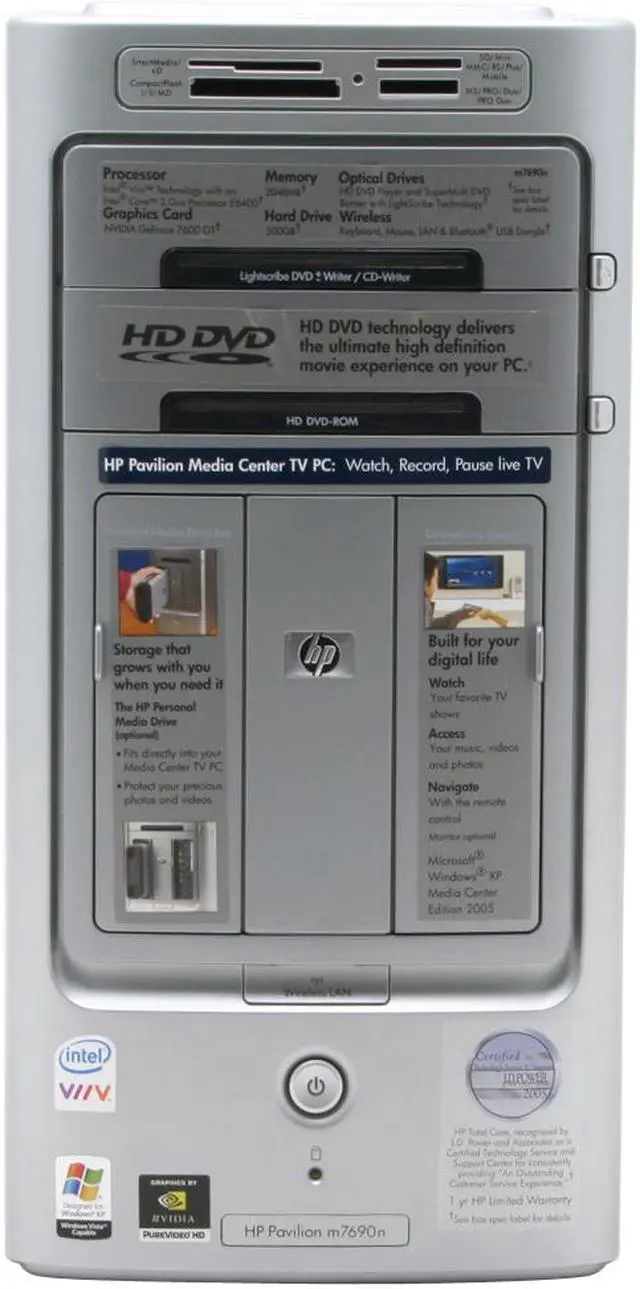 Alt view image 4 of 20 - HP Desktop PC Pavilion m7690n(RC648AA) Intel Core 2 Duo E6400 2GB DDR2 500GB HDD NVIDIA GeForce 7600GT Windows XP Media Center