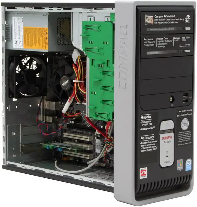 Alt view image 10 of 18 - COMPAQ Desktop PC Presario SR2150NX(RR790AA) Intel Celeron D 356 512MB DDR2 120GB HDD ATI Radeon Xpress 1100 Integrated Windows Vista Home Basic