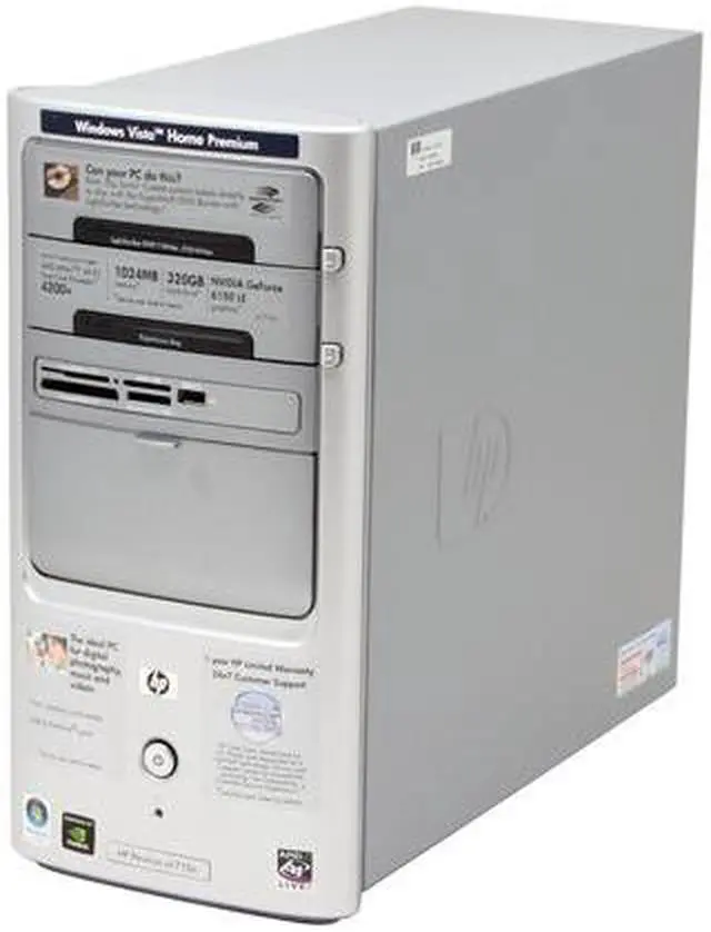 Alt view image 2 of 13 - HP Desktop PC Pavilion a1710n(RK573AA) 4200+ 1GB DDR2 320GB HDD NVIDIA GeForce 6150 LE Windows Vista Home Premium