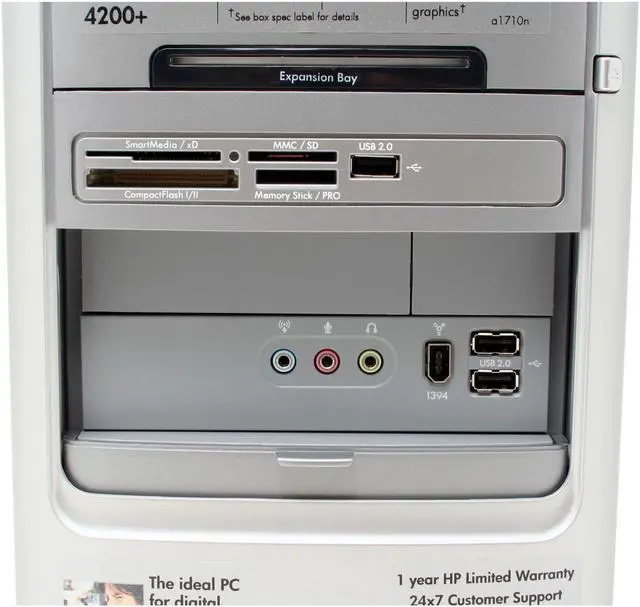 Alt view image 4 of 13 - HP Desktop PC Pavilion a1710n(RK573AA) 4200+ 1GB DDR2 320GB HDD NVIDIA GeForce 6150 LE Windows Vista Home Premium