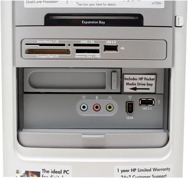 Alt view image 4 of 14 - HP Desktop PC Pavilion a1730n(RK574AA) 4600+ 2GB DDR2 320GB HDD NVIDIA GeForce 6150 LE Windows Vista Home Premium