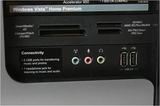 Alt view image 9 of 12 - COMPAQ Desktop PC Presario SR5050NX(RX897AA) Intel Pentium D 925 1GB DDR2 250GB HDD Intel GMA 950 Windows Vista Home Premium