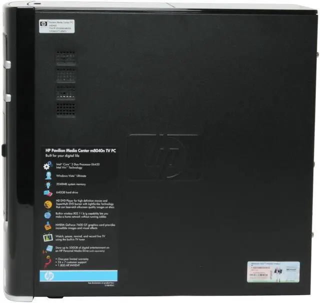 Alt view image 10 of 19 - HP Desktop PC Pavilion m8040n (RX884AA) Intel Core 2 Duo E6420 2GB DDR2 640GB HDD NVIDIA GeForce 7600GT Windows Vista Ultimate