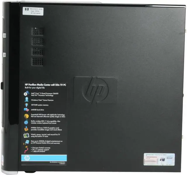 Alt view image 10 of 19 - HP Desktop PC Pavilion M8120N(GC674AA) Intel Core 2 Quad Q6600 3GB DDR2 640GB HDD NVIDIA GeForce 7350LE Windows Vista Home Premium