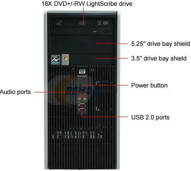 Alt view image 4 of 15 - HP Compaq Desktop PC dc5750 (RT919UT#ABA) 4000+ 2GB DDR2 80GB HDD ATI Radeon Xpress 1150 Integrated Windows XP Professional