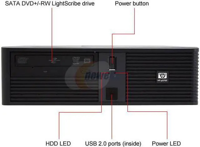 Alt view image 3 of 17 - HP Desktop PC rp5700(RT980UT#ABA) Intel Pentium E2160 1GB DDR2 80GB HDD Intel GMA 3000 Windows Vista Business / XP Professional downgrade